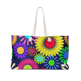Retro Bright Flowers Weekender Bag