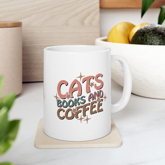 Cats, Books & Coffee Ceramic Mug