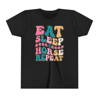 Eat Sleep Horse Youth Short Sleeve Tee