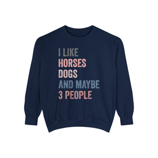 I Like Horses -Unisex Comfort Colors Sweatshirt