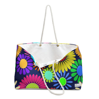 Retro Bright Flowers Weekender Bag