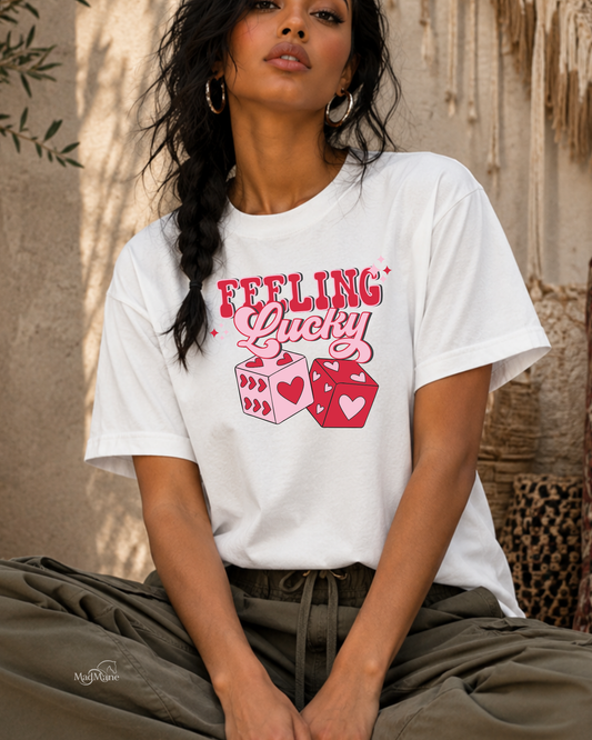 Feeling Lucky Dice Graphic T-Shirt