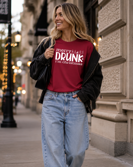 Merry Drunk I Christmas Graphic Tee