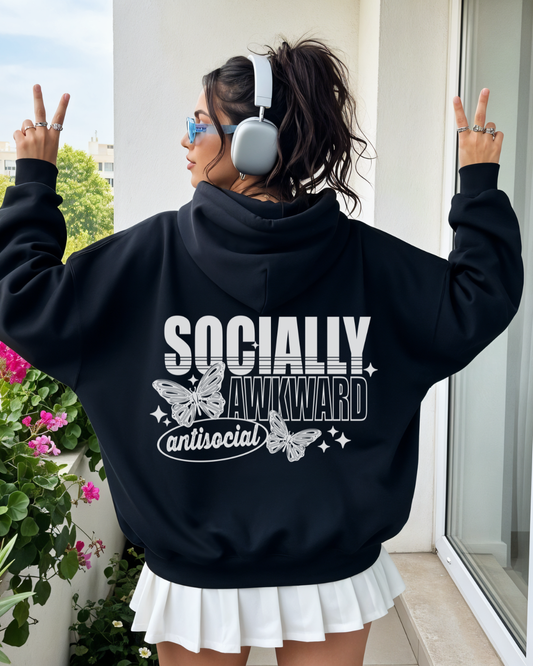 Socially Awkward Graphic Hooded Sweatshirt (2 Sided)