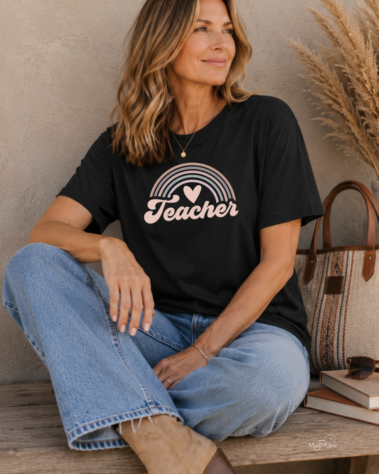 Teacher Rainbow Graphic T-Shirt