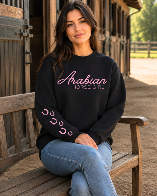 Arabian Horse Girl Graphic Sweatshirt - Sleeve