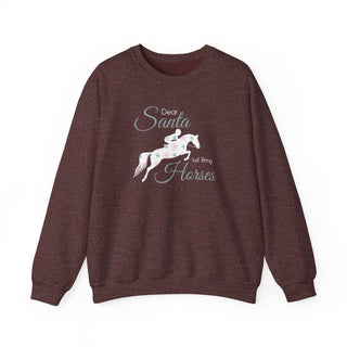 Dear Santa Bring Horses Jump Crewneck Sweatshirt