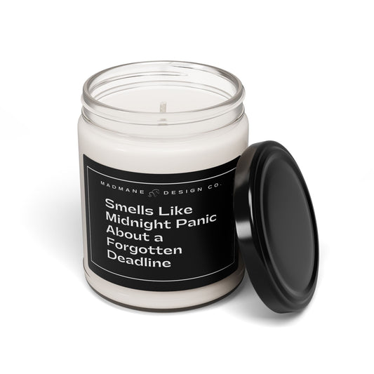 Smells Like Midnight Panic About a Forgotten Deadline Soy Candle
