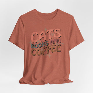 Cats, Books, Coffee Jersey T Shirt