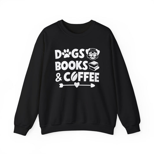 Books Dogs Coffee Graphic Sweatshirt