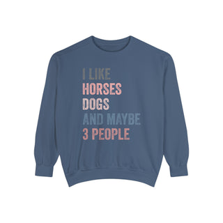 I Like Horses -Unisex Comfort Colors Sweatshirt