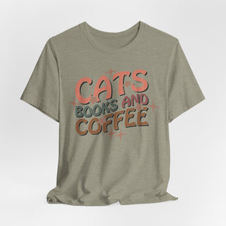 Cats, Books, Coffee Jersey T Shirt