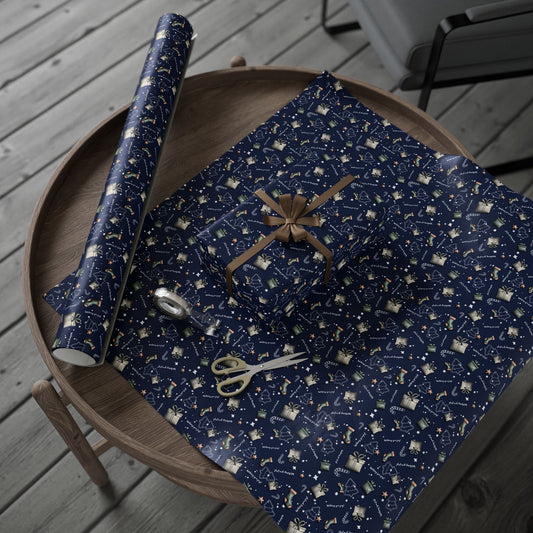 Navy Christmas Wrapping Paper