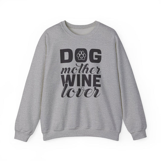 Dog Mother Wine Lover Graphic Sweatshirt