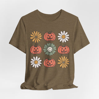 Pumpkin Daisy Fall Jersey T Shirt