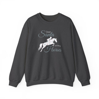 Dear Santa Bring Horses Jump Crewneck Sweatshirt