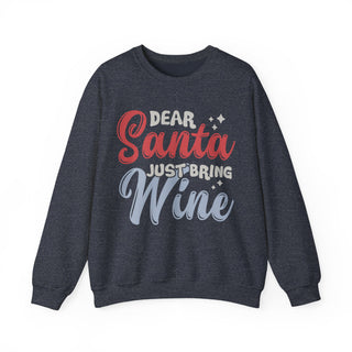 Dear Santa Just Bring Wine Graphic Crewneck Sweatshirt
