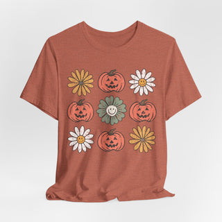 Pumpkin Daisy Fall Jersey T Shirt