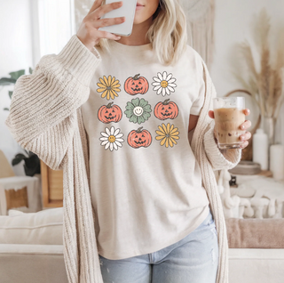 Pumpkin Daisy Fall Jersey T Shirt