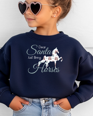 Dear Santa Just Bring Horses Youth Crewneck Sweatshirt