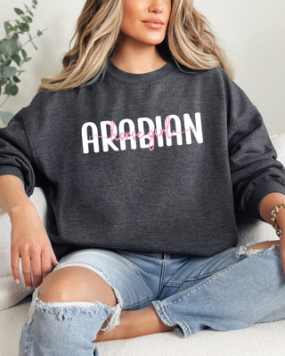 Arabian Horse Girl Pink Unisex Graphic Sweatshirt