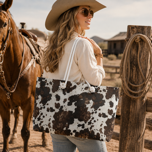 Cow Hide Weekender Bag