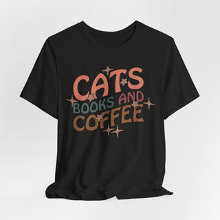 Cats, Books, Coffee Jersey T Shirt