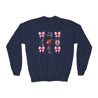 Horse Girl Crochet Youth Crewneck Sweatshirt