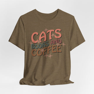 Cats, Books, Coffee Jersey T Shirt
