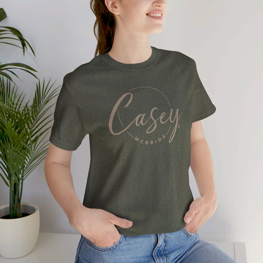 McBride Unisex Jersey T-Shirt - Tan Logo