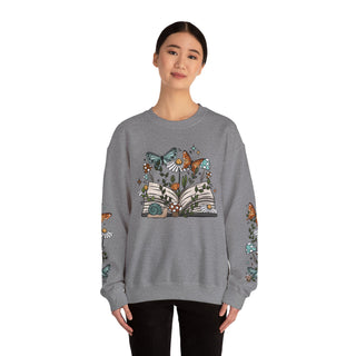 Books & Butterflies Crewneck Sweatshirt - Sleeves