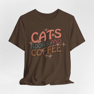 Cats, Books, Coffee Jersey T Shirt