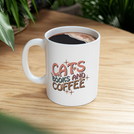 Cats, Books & Coffee Ceramic Mug