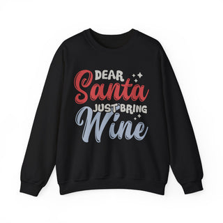 Dear Santa Just Bring Wine Graphic Crewneck Sweatshirt