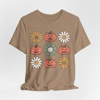Pumpkin Daisy Fall Jersey T Shirt