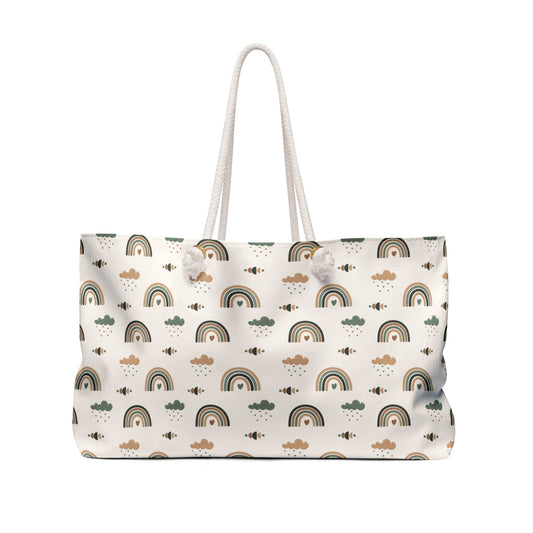 Boho Green Rainbow Weekender Bag