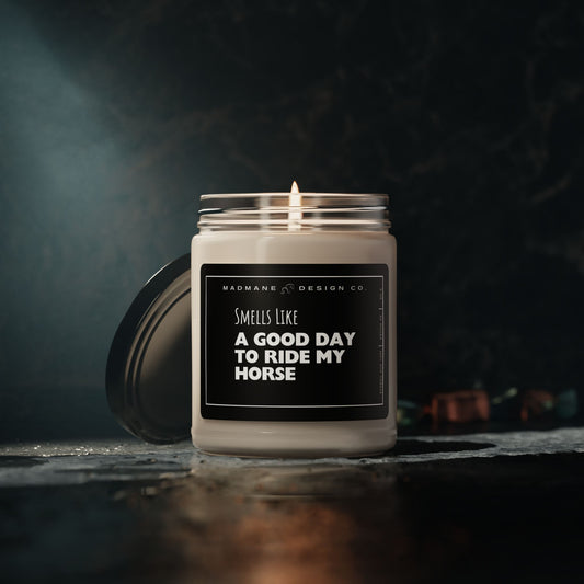 Smells Like A Good Day To Ride My Horse  Soy Candle