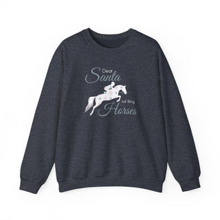 Dear Santa Bring Horses Jump Crewneck Sweatshirt