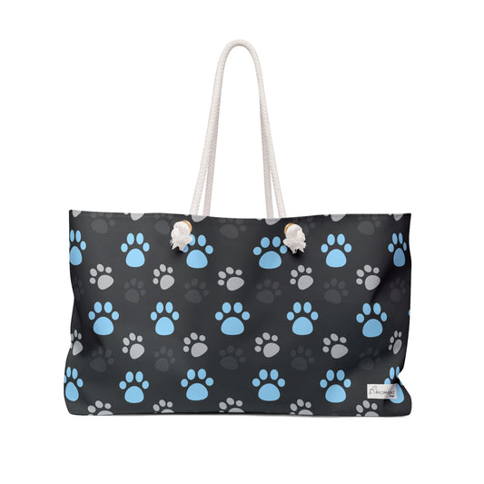 Blue Dog Paw Weekender Bag