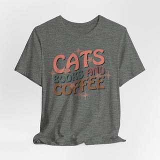 Cats, Books, Coffee Jersey T Shirt