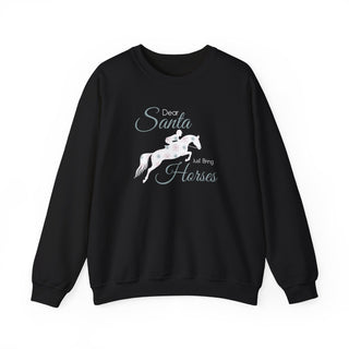 Dear Santa Bring Horses Jump Crewneck Sweatshirt