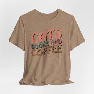 Cats, Books, Coffee Jersey T Shirt