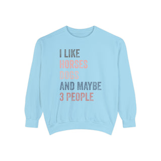 I Like Horses -Unisex Comfort Colors Sweatshirt