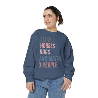 I Like Horses -Unisex Comfort Colors Sweatshirt