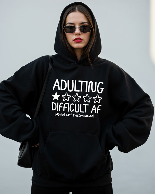 Adulting AF Graphic Hooded Sweatshirt