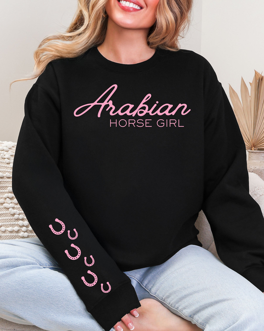 Arabian Horse Girl Graphic Sweatshirt - Sleeve