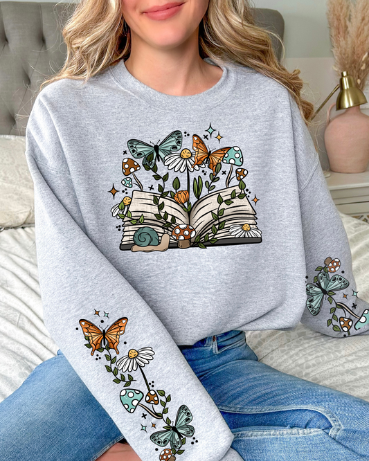 Books & Butterflies Sweatshirt - Sleeves