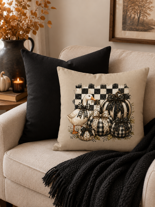 Fall Duck Checkers Pillowcase
