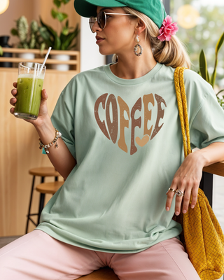 Coffee Heart Graphic T Shirt