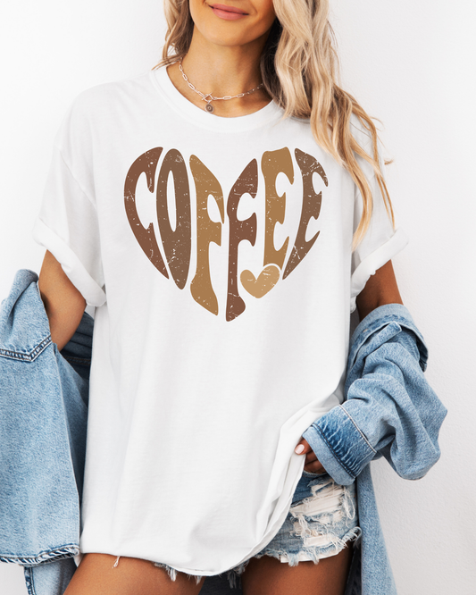 Coffee Heart Graphic T Shirt